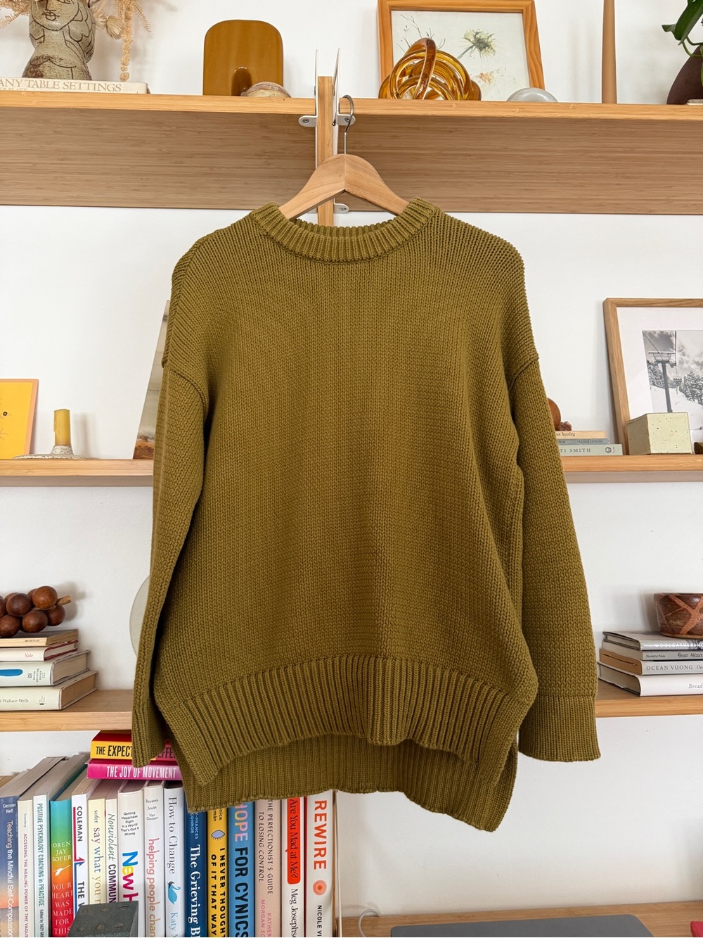 Jenni Kayne Olive Green Crewneck Women’s Sweater